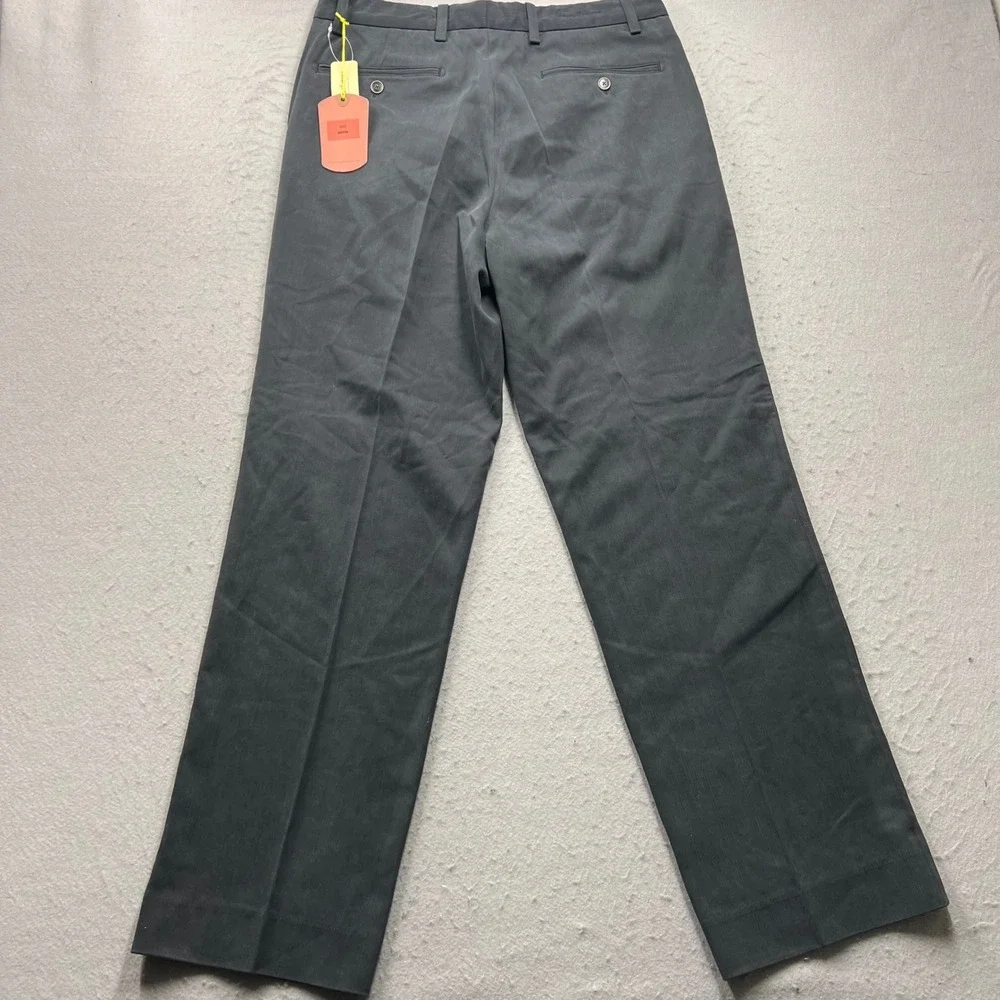 Tommy Bahama Grayston Silk Bamboo Pants Mens 33x32 Black Herringbone Pleated NWT